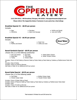 Click to view our full catering menu.